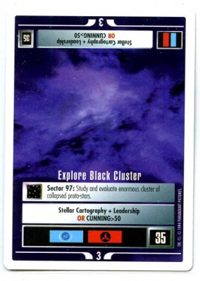 Star Trek CCG Premiere - Paramount 1994 - Explore Black Cluster - Missions - Rare - WB